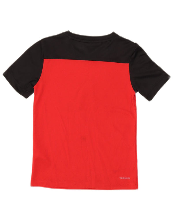 Adidas drenge Climalite grafisk T-shirt top 7-8 år XS rød farveblok