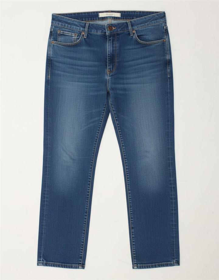 WRANGLER Womens Evalyn Straight Jeans W34 L27 Navy Blue Cotton