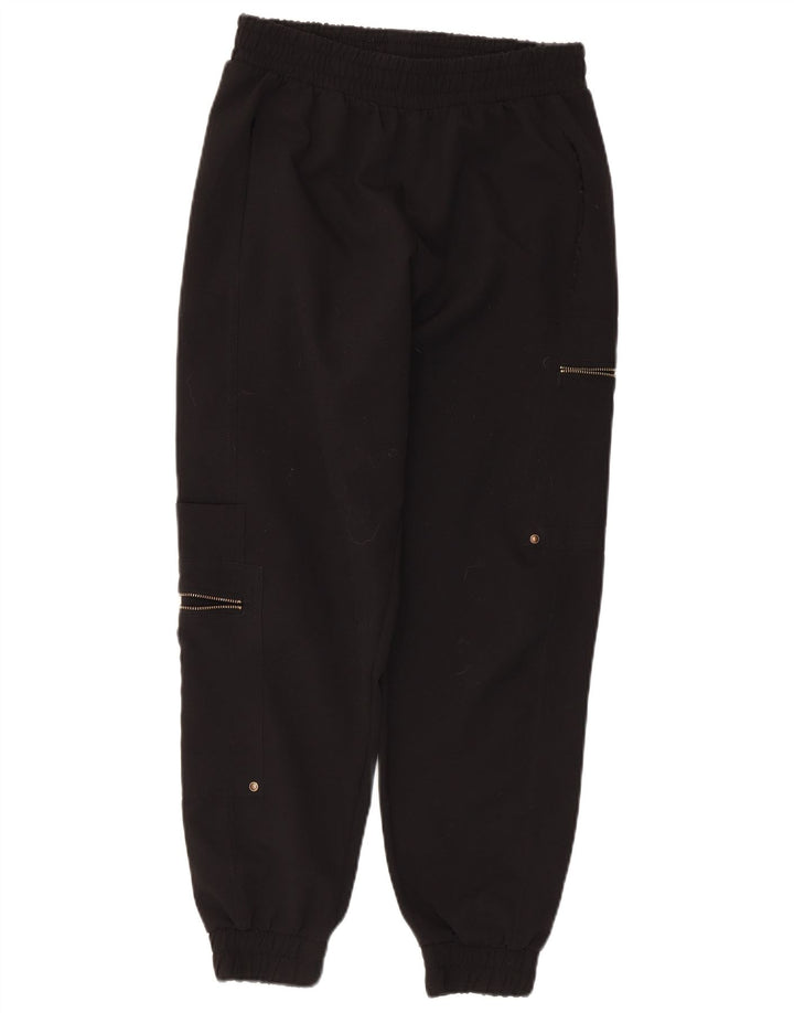 Zara Dame Cargo Træningsdragt Bukser Joggers UK 8 Small Black