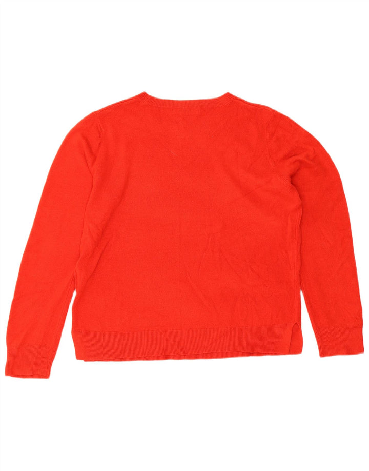 Marks & Spencer Dame Oversized Boat Neck Jumper Sweater UK 16 Large Red