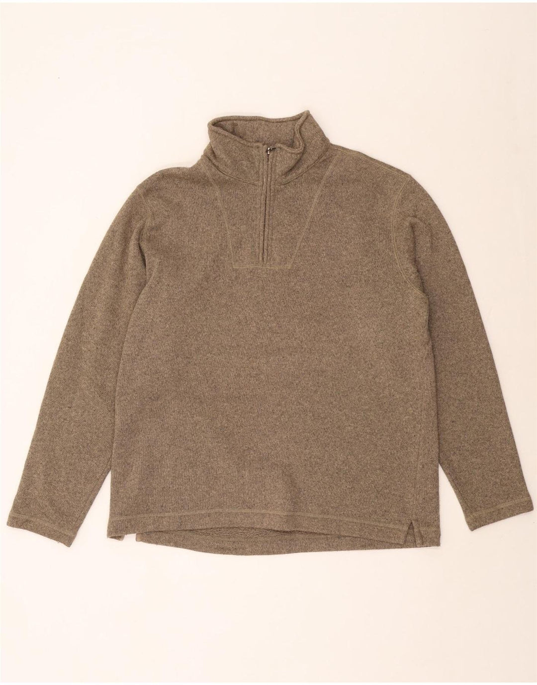 EDDIE BAUER Sweatshirt med lynlås til mænd, stor brun polyester
