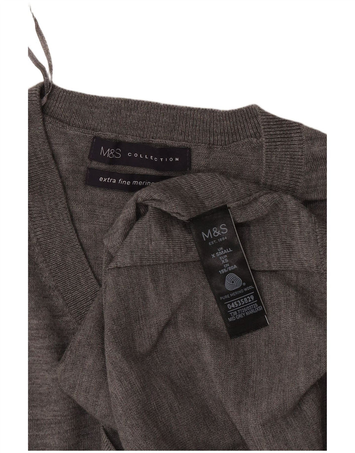 Marks & Spencer Dame Oversized V-hals sweater UK 6 XS Grå