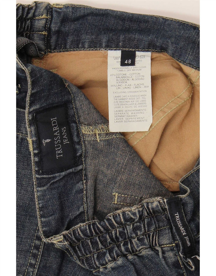 Trussardi Herre Cargo Denim Shorts IT 48 Medium W30 Blå Bomuld