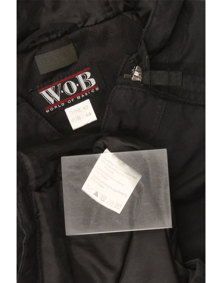 Vintage Dame Hættetrøje Windbreaker Jacket EU 44 XL Sort Polyamid