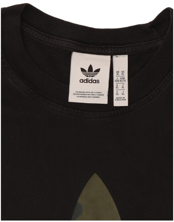 Adidas Herre grafisk T-shirt Top XL Sort