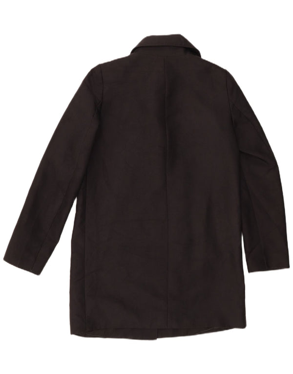 Zara Dame Oversized Overfrakke UK 10 Lille Sort