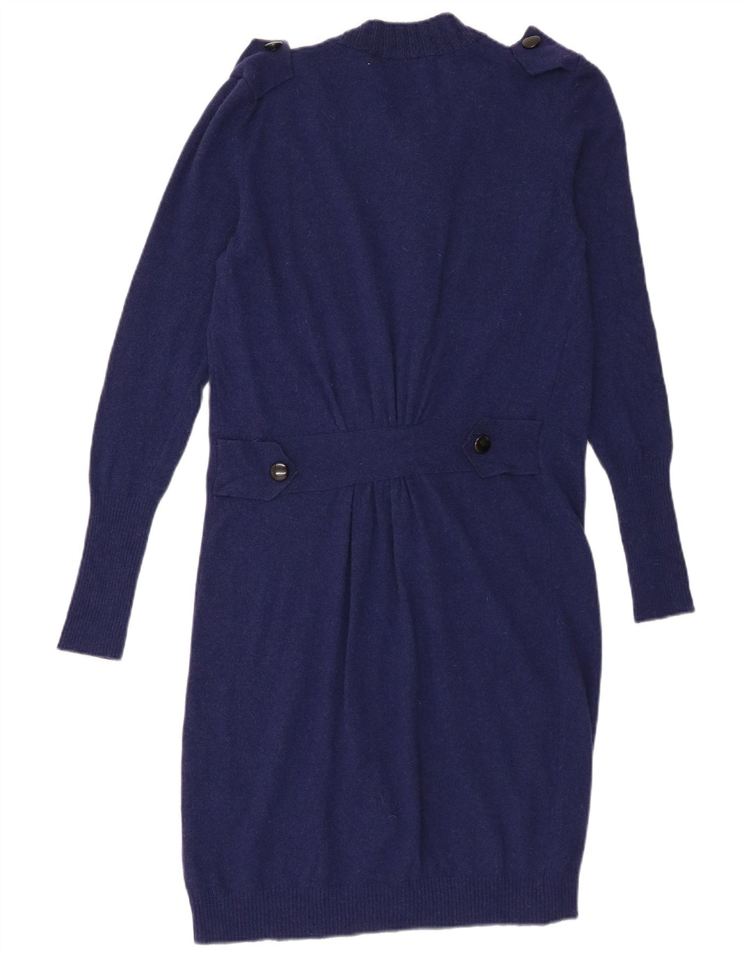 Vintage Dame Longline Cardigan Sweater IT 44 Medium Navy Blue Uld