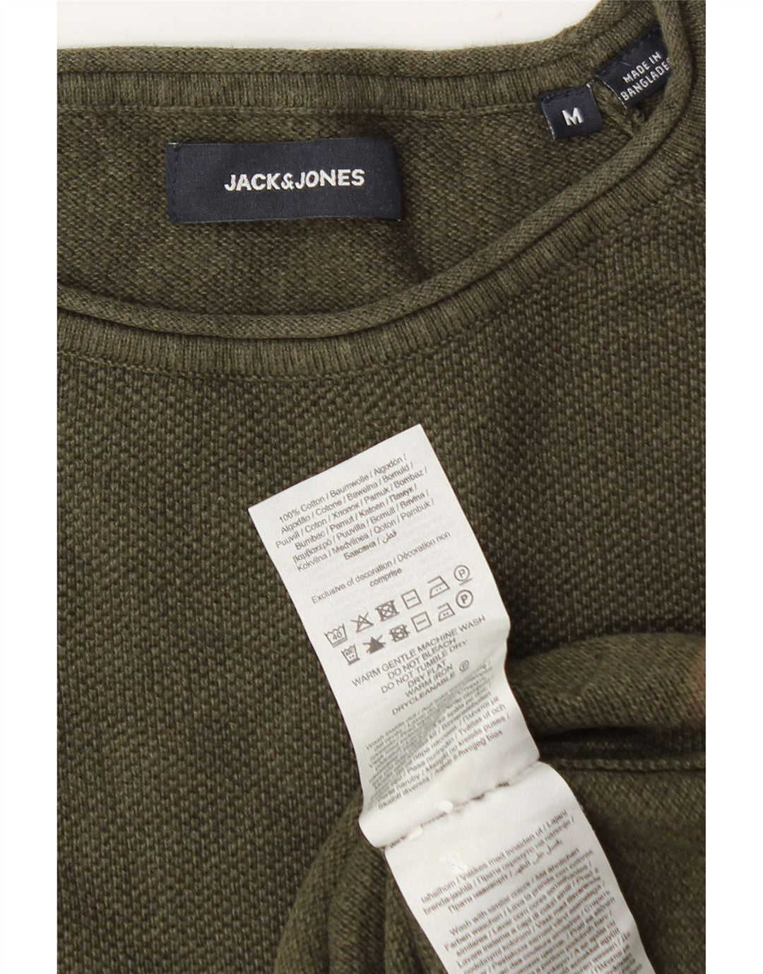 Jack & Jones Herre sweater med rund hals, mellemgrøn bomuld