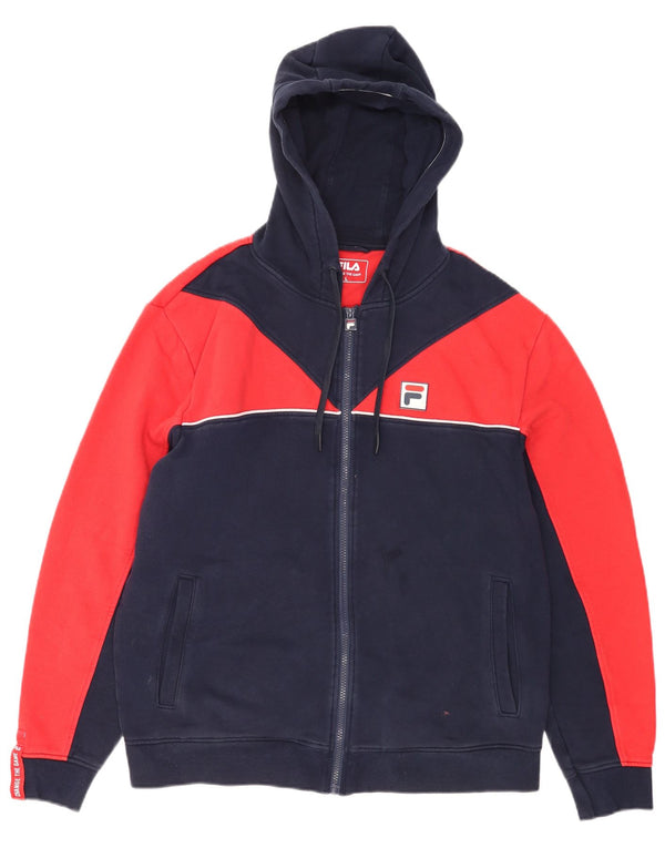 Fila Hættetrøje med lynlås til mænd Large Navy Blue Colourblock