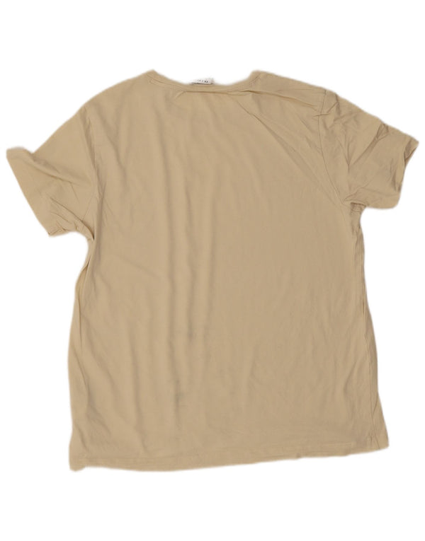 Champion Dame Grafisk T-Shirt Top UK 20 2XL Beige Bomuld