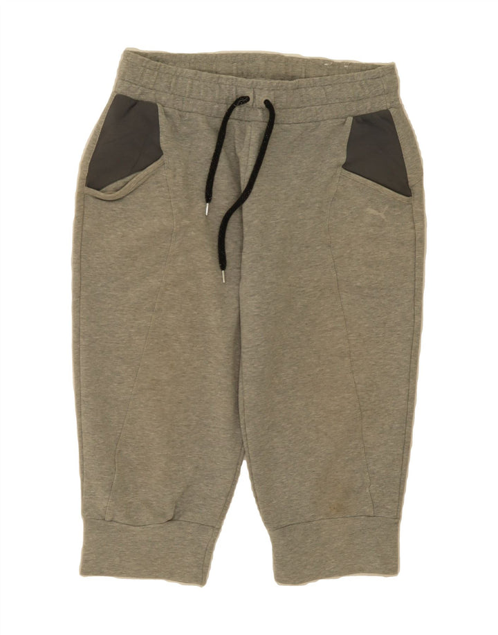 PUMA Womens Bermuda Sport Shorts UK 12 Medium  Grey Colourblock Vintage Puma and Second-Hand Puma from Messina Hembry 