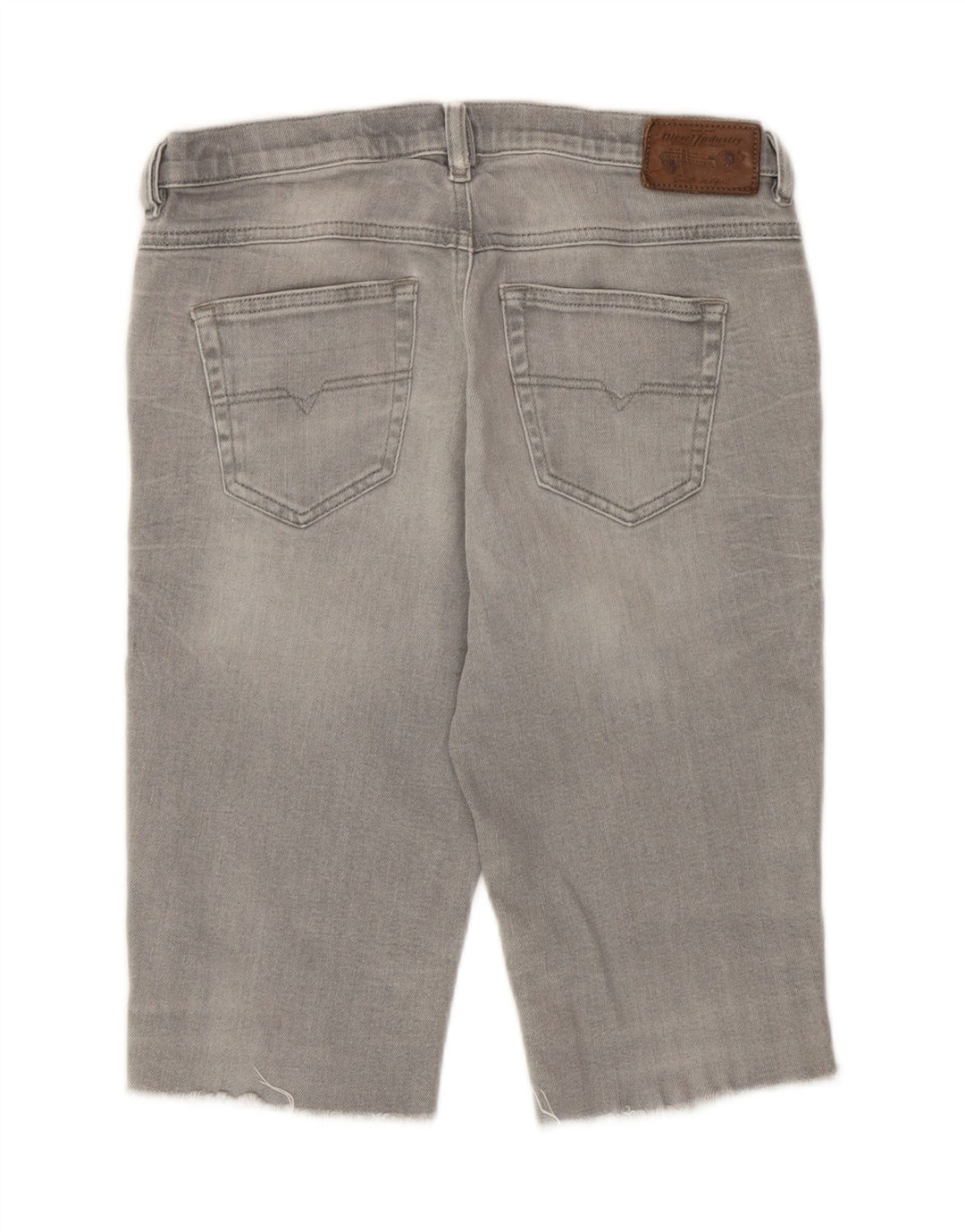 Diesel Dame Belthy Distressed Denim Shorts W27 Små Grå Bomuld