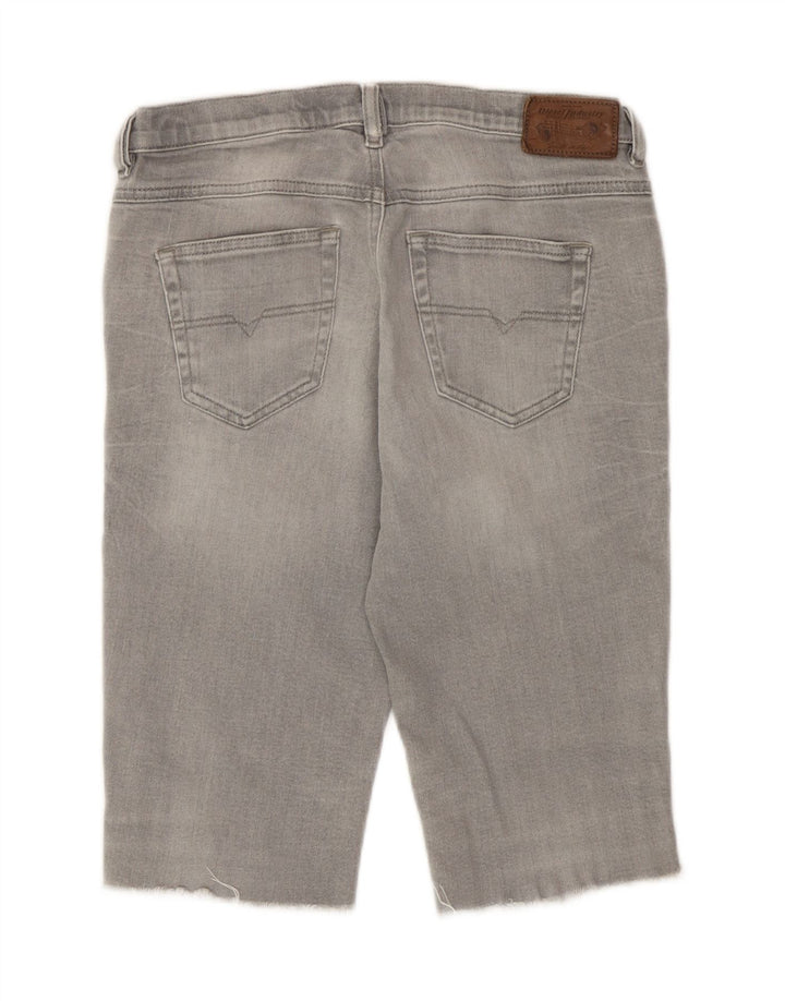 Diesel Dame Belthy Distressed Denim Shorts W27 Små Grå Bomuld