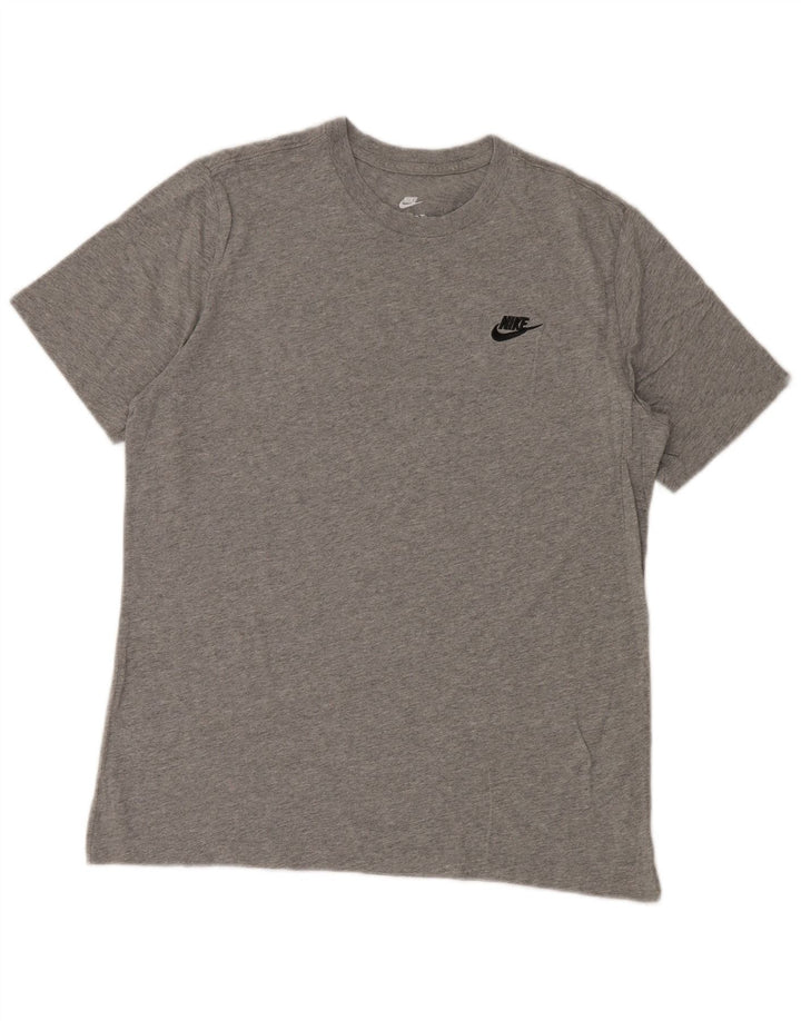 NIKE Mens T-Shirt Top Medium Grey Cotton