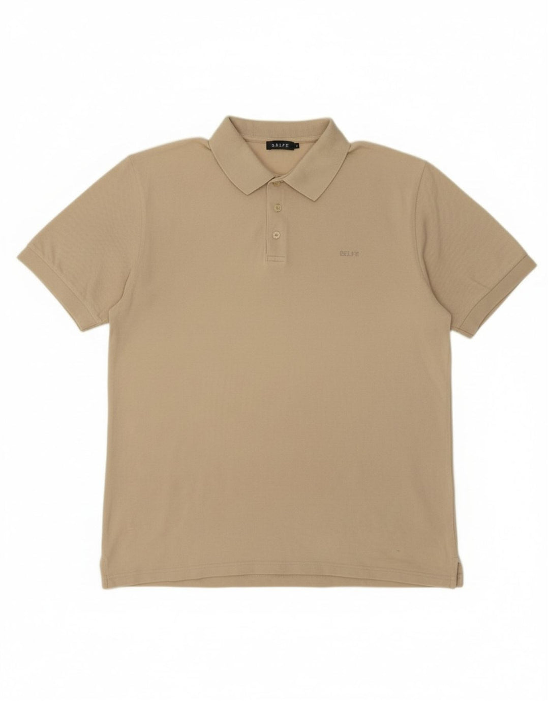 BELFE Mens Polo Shirt Large Beige