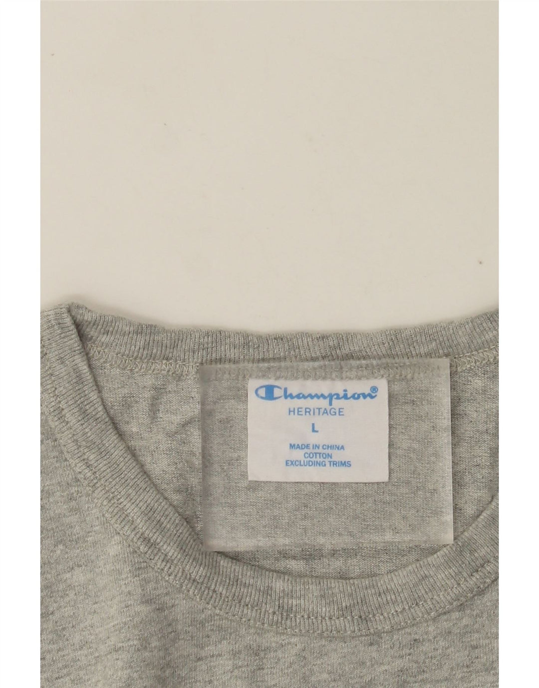 CHAMPION Heritage T-Shirt Top Stor Grå Flecked Bomuld