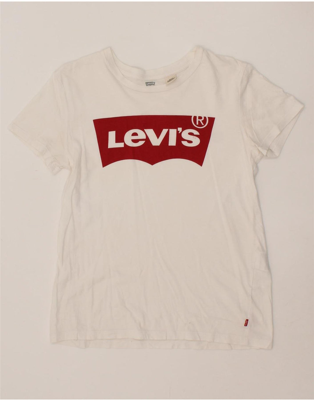 LEVI'S Womens Graphic T-Shirt Top UK 10 Small White Vintage Levi's and Second-Hand Levi's from Messina Hembry 