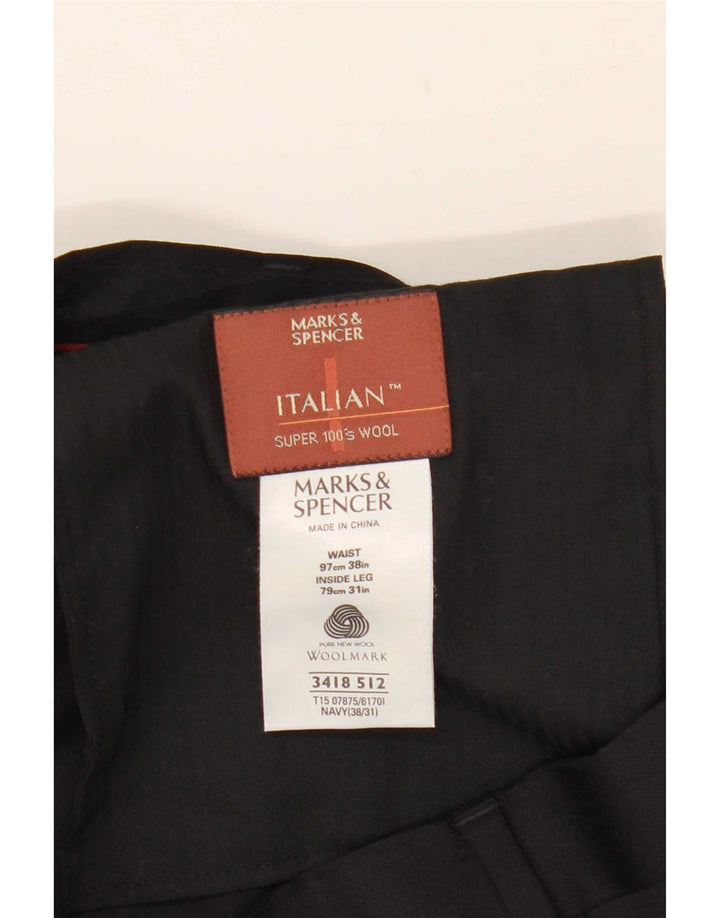 Marks & Spencer Herre Pegged Suit Bukser W38 L31 Sort Polyester