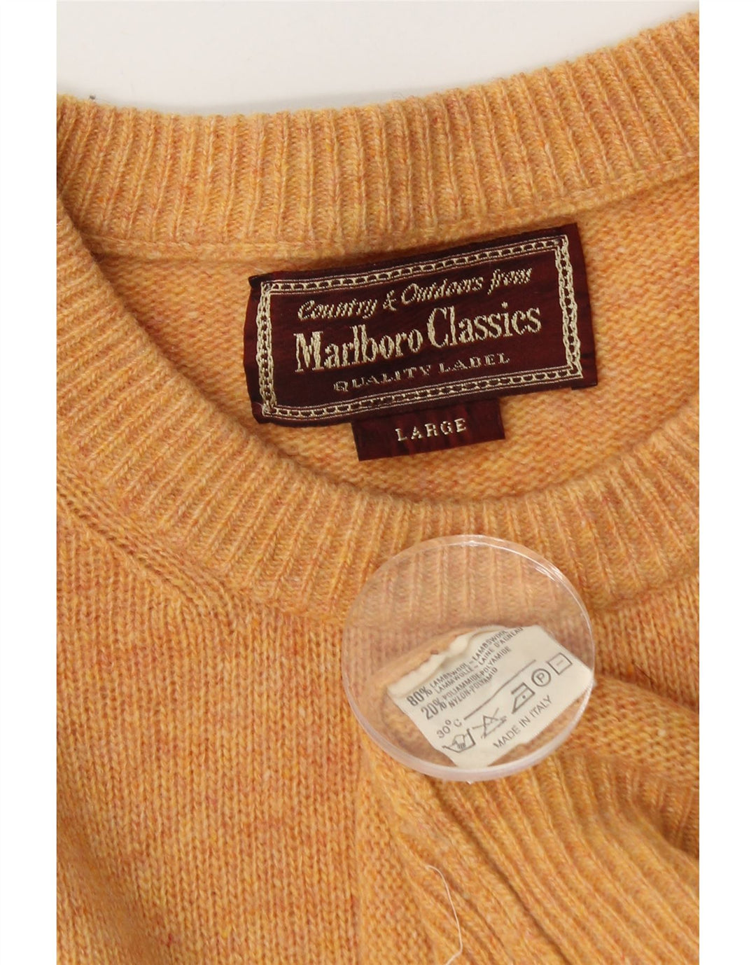 Marlboro Classics Herre Crew Neck Jumper Sweater Stor Orange Uld