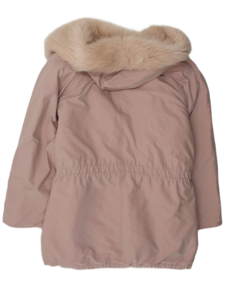 Vintage vindjakke med hætte til kvinder UK 26 3XL Pink Polyester