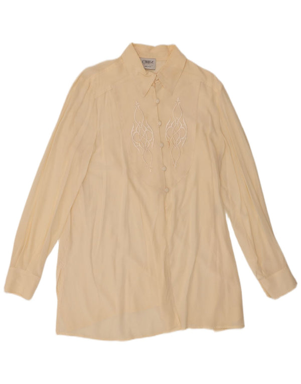 Vintage dameskjorte bluse EU 44 XL Beige Silke