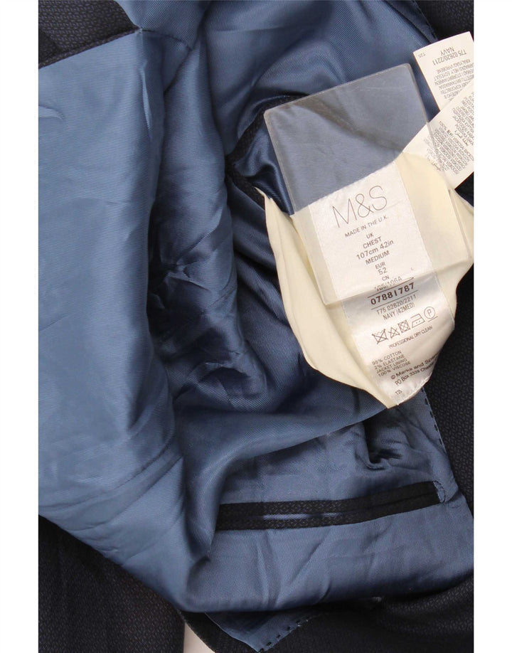 Marks & Spencer Herre Double Breasted Blazer Jacket UK 42 Large Navy Blue