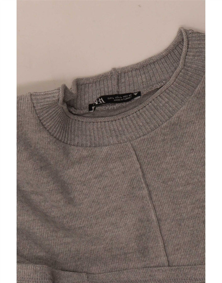 Zara Dame Jumper Dress UK 16 Large Grå