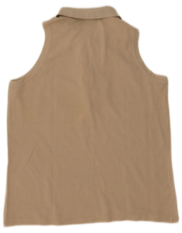 Lacoste Dame ærmeløs polo shirt størrelse 44 Large Beige