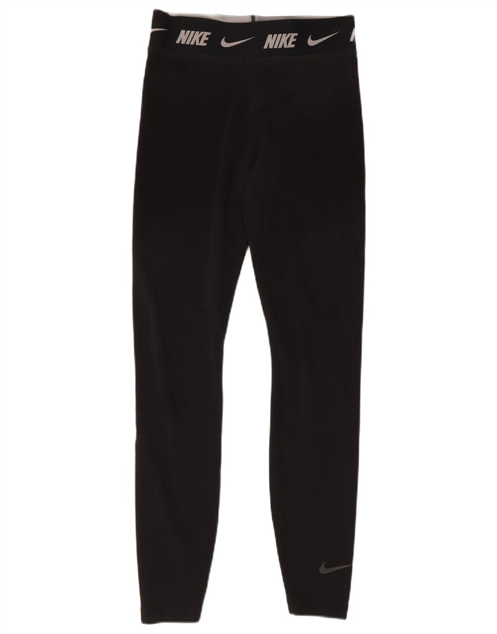 Nike Dame Tight Fit Leggings UK 8 Small Black Bomuld
