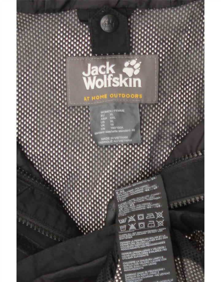 Jack Wolfskin Dame Hættevindjakke UK 18 XL Sort Polyamid