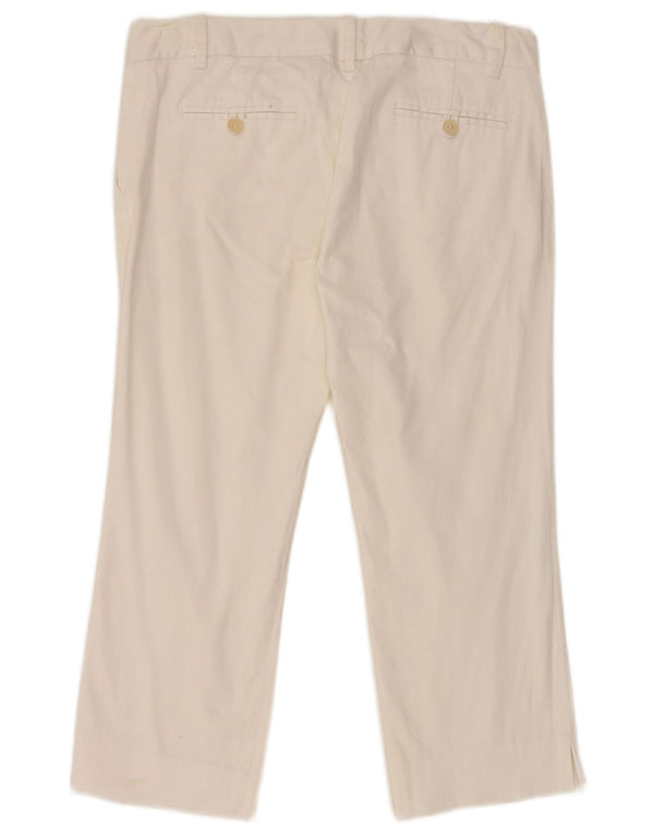 Zara Dame Lige Capri Bukser EU 38 Small W28 L20 Hvid Bomuld
