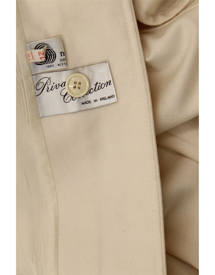 VINTAGE Womens Overcoat UK 12 Medium  Beige New Wool Vintage Vintage and Second-Hand Vintage from Messina Hembry 