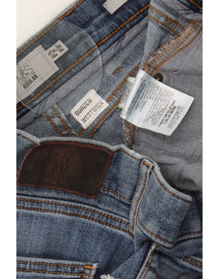 Marks & Spencer Herre Regular Cropped Jeans W38 L25 Blue Cotton
