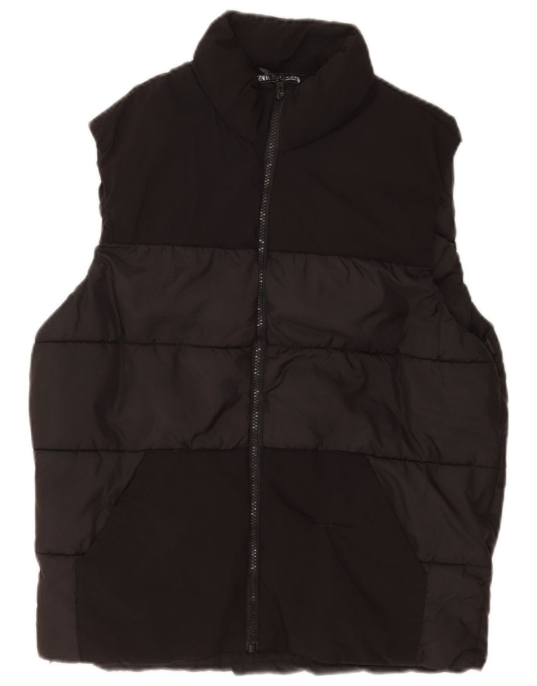 Zara Herre Polstret Gilet UK 36 Small Black Polyester