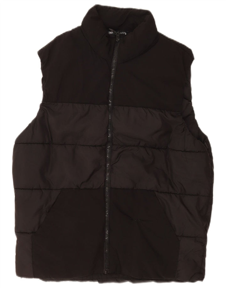 Zara Herre Polstret Gilet UK 36 Small Black Polyester