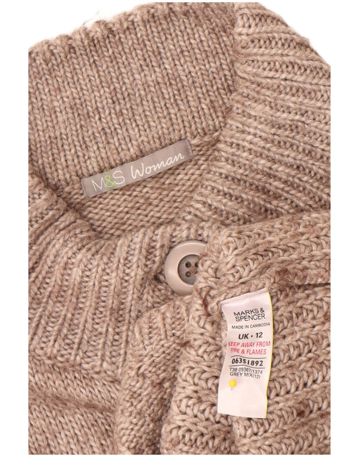 Marks & Spencer dame cardigan sweater UK 12 Medium Grey Flecked Acryl
