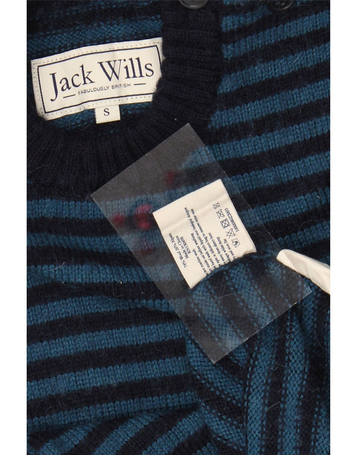 JACK WILLS Herre trøje med rund hals, lille marineblå stribet uld