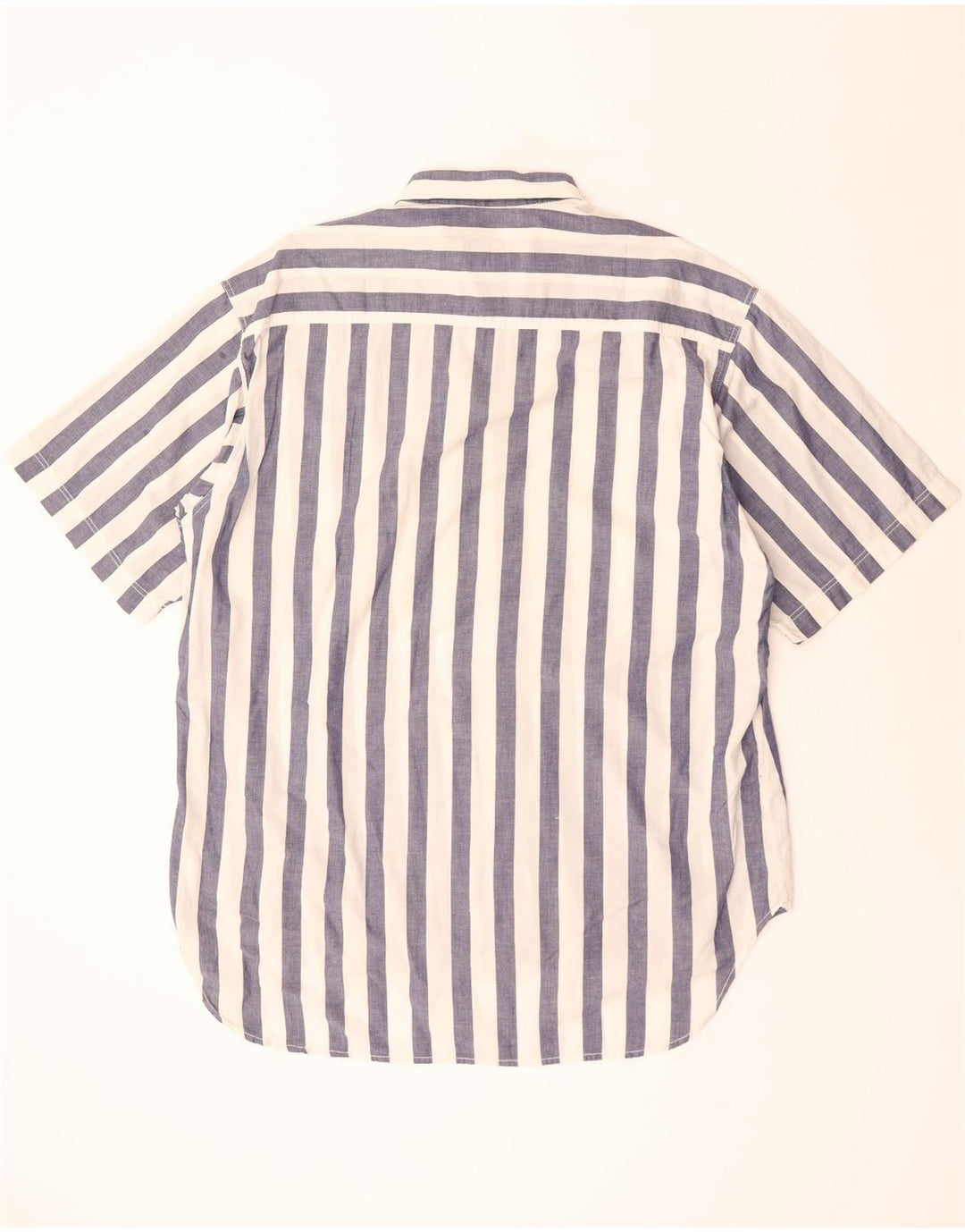 BENETTON Kortærmet Herreskjorte Stor Marineblå Stribet