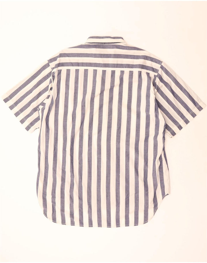 BENETTON Kortærmet Herreskjorte Stor Marineblå Stribet