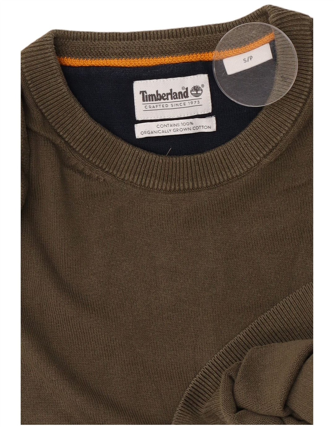 Timberland Herre sweater med rund hals, lille Khaki Bomuld