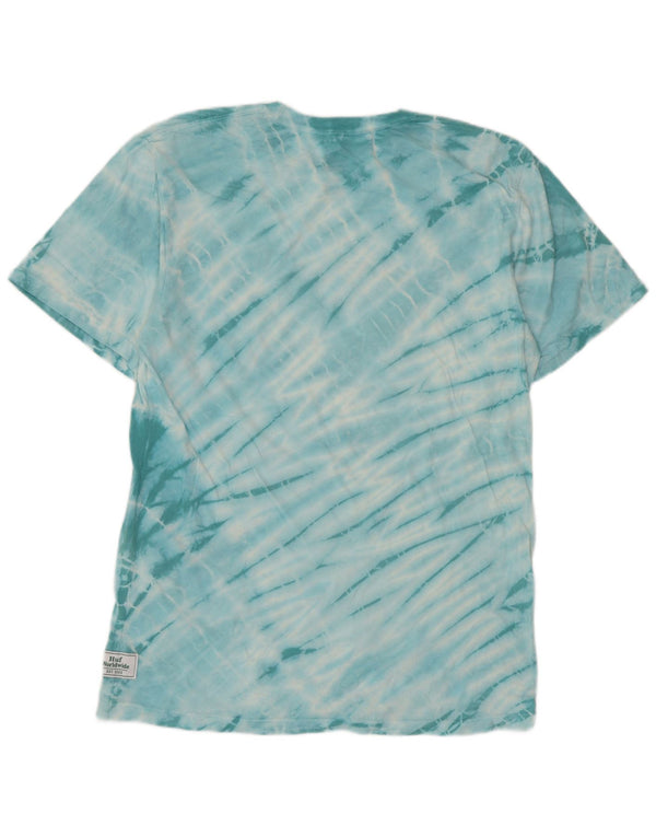 HUF Herre grafisk T-shirt Top Medium Blue Tie Dye Bomuld