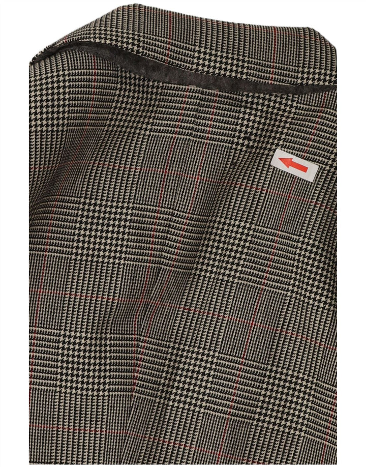VINTAGE Herre 3-knaps blazerjakke UK 38 Medium Grey Houndstooth