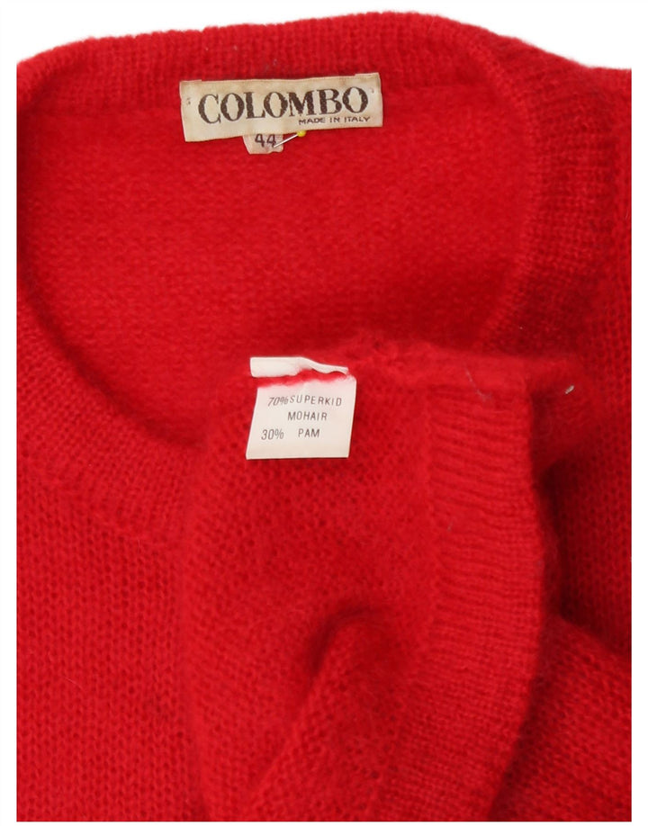 Colombo Dame Cardigan Sweater IT 44 Medium Red Mohair