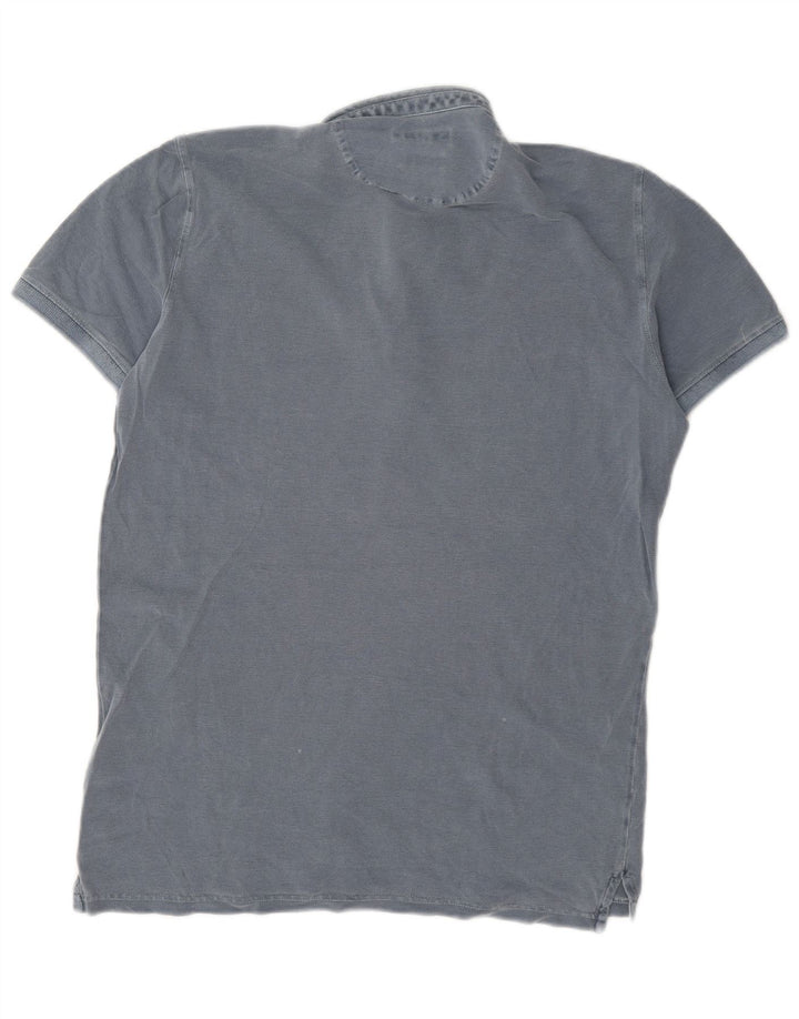 Massimo Dutti Poloshirt til mænd Small Navy Blue Cotton