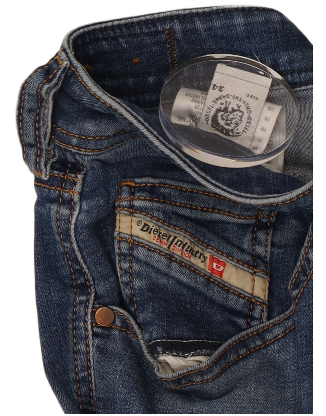 Diesel Dame Skinny Jeans W34 L29 Blå Bomuld