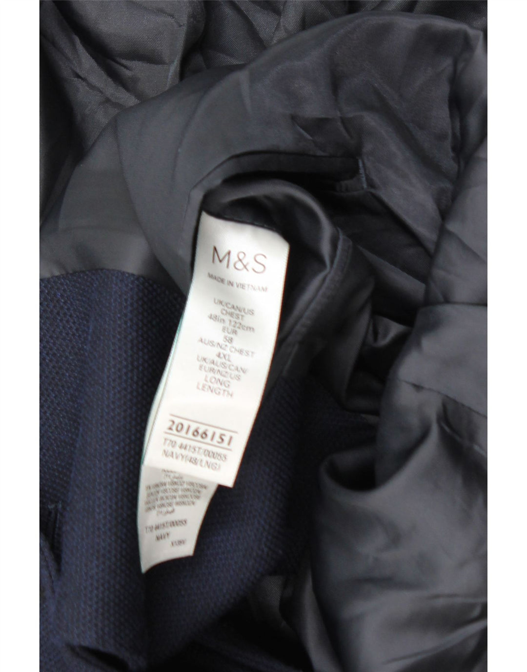 Marks & Spencer Herre 2-knaps blazerjakke UK 48 2XL Marineblå polyamid