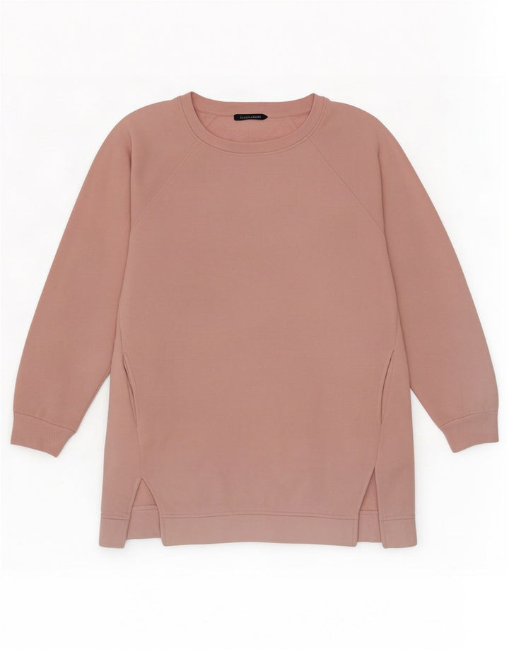 Marks & Spencer Dame Sweatshirt Jumper UK 14 Large Pink Bomuld