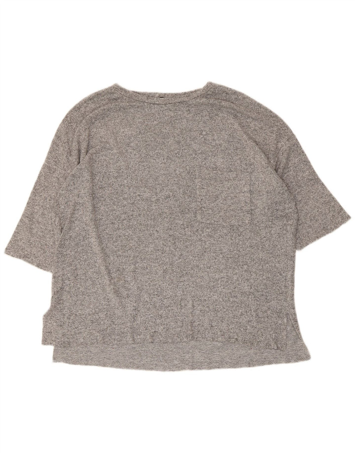 Zara Dame Trafaluc Oversized Top 3/4 ærmer UK 14 Medium Grå Flecked