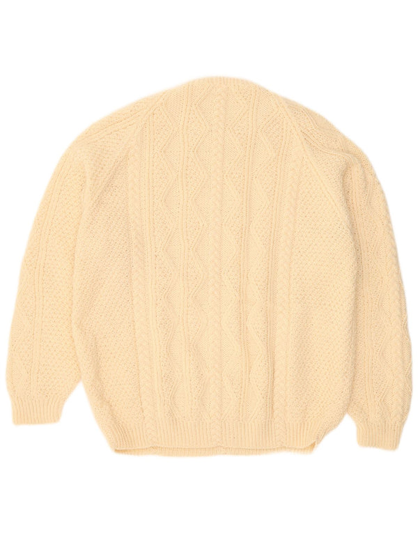 Vintage herre sweater med rund hals 2XL beige