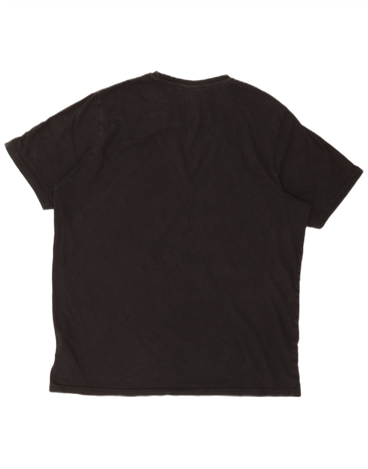 ELLESSE Herre Grafisk T-Shirt Top XL Sort Bomuld